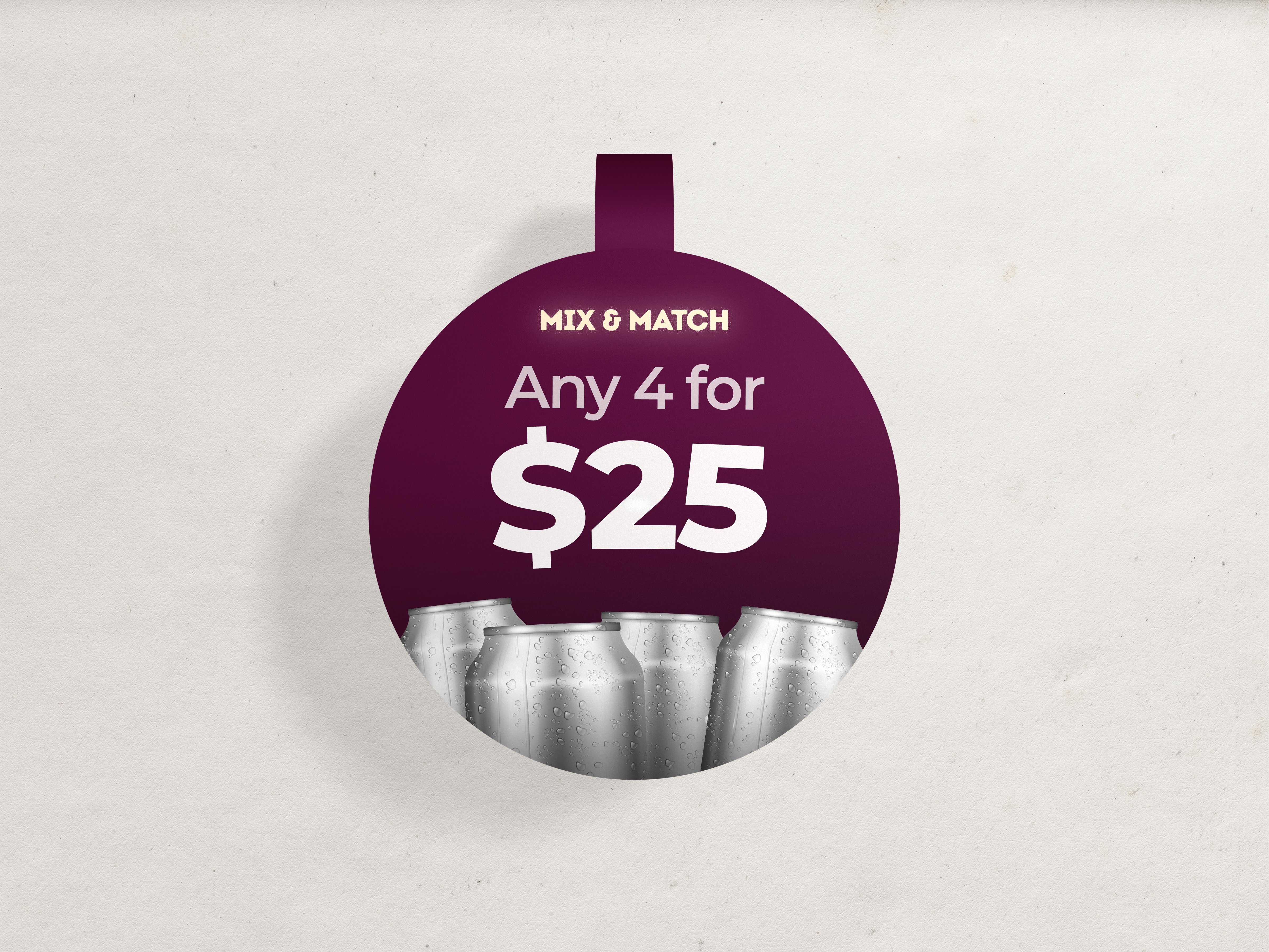 Mix and match four for twenty five dollar shelf tag design