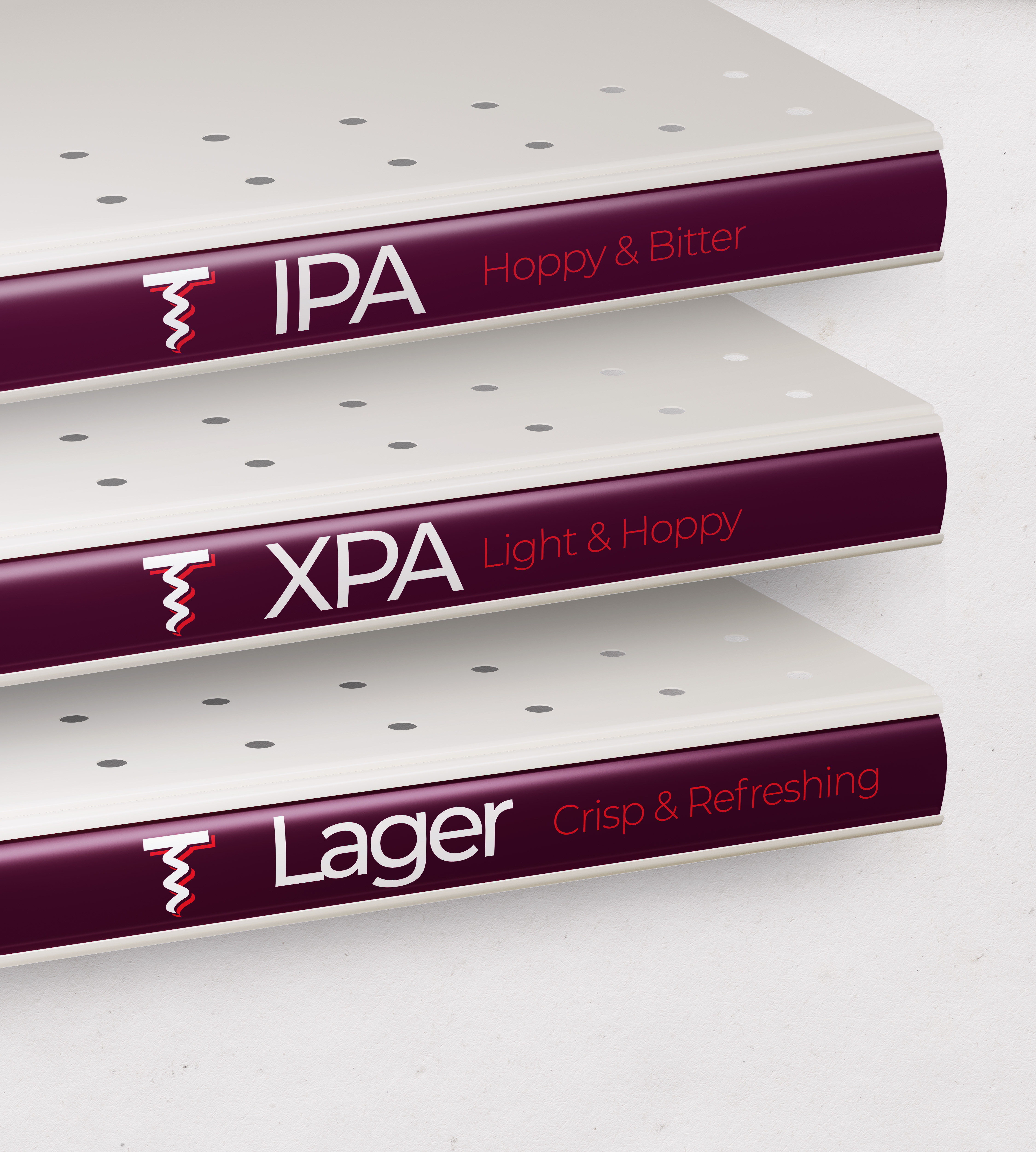 IPA, XPA and lager shelf strip labels designed for Porters Liquor